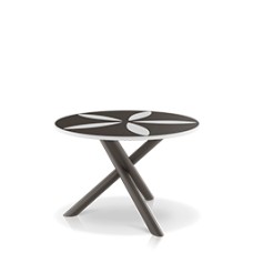 Sand Dollar Side Table 48" Tex Gray - Charcoal and White Duraboard